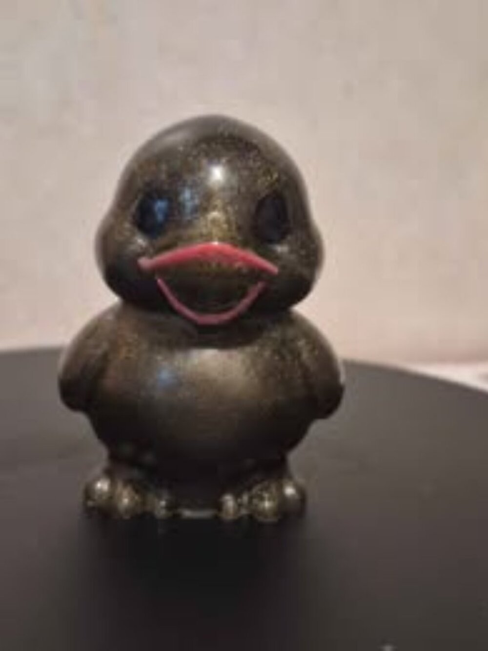 Black Glitter Duck Resin Figurine. 3" tall. #D3